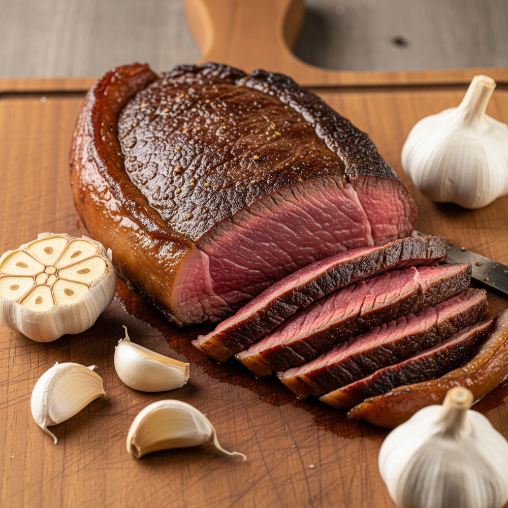 Picanha na grelha com alho e sal grosso